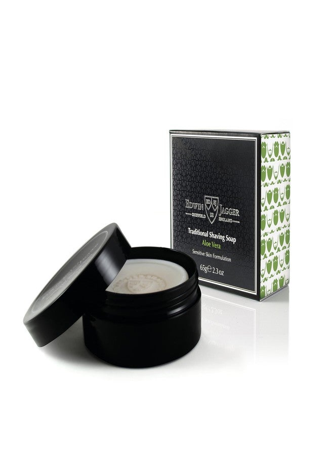 Edwin Jagger SSAVT Aloe Vera 99.9% Natural Traditional Shaving Soap 65g Travel Tub - Image 1